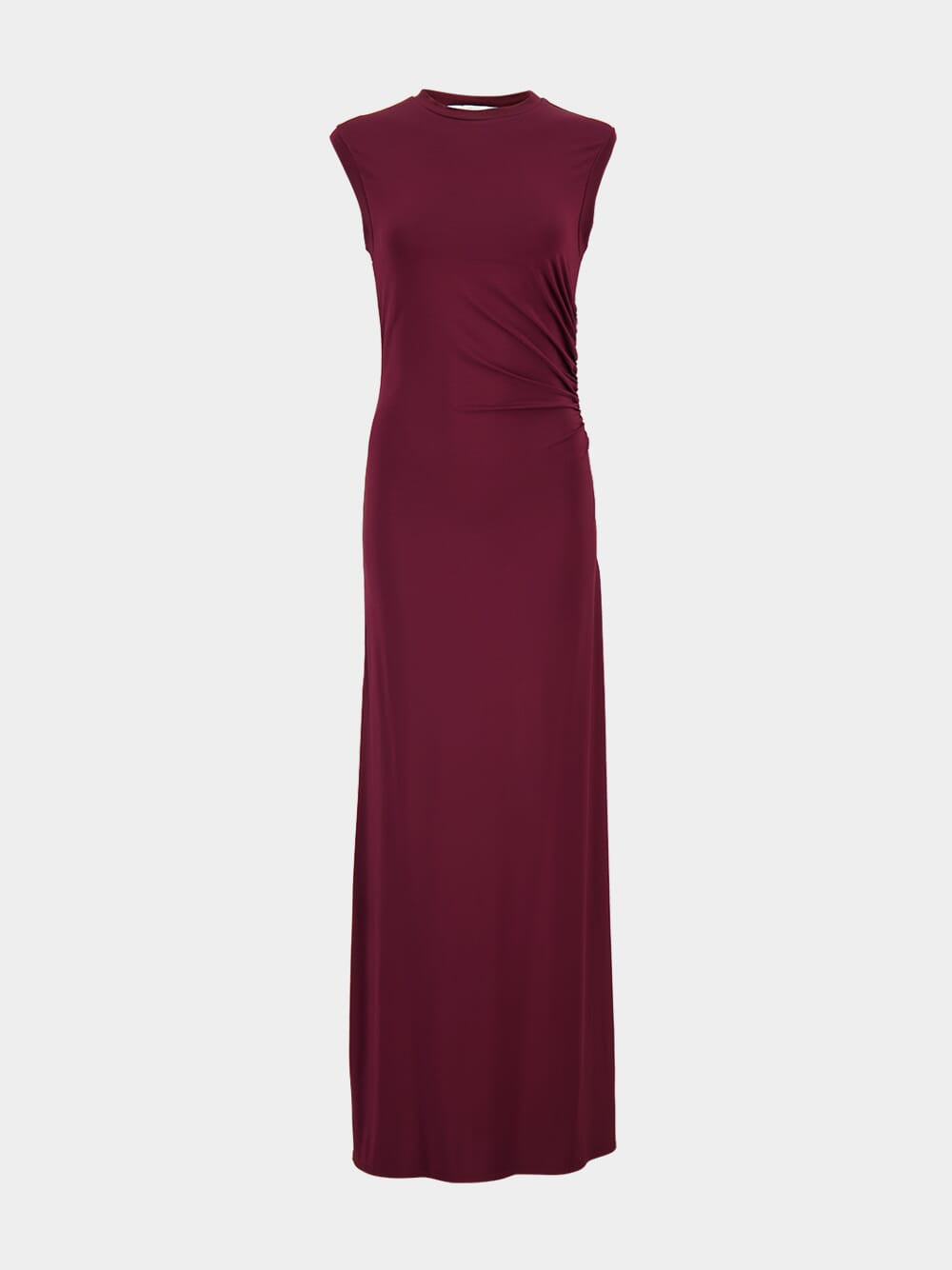 Dark Cherry Satin Maxi Dress