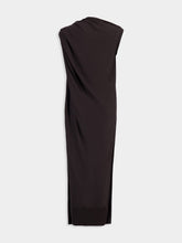 Stella McCartney Chocolate Brown Asymmetric Draped Maxi Dress