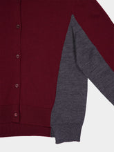 Stella McCartney Grey and Bordeaux Cropped Wool Cardigan