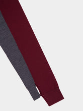 Stella McCartney Grey and Bordeaux Cropped Wool Cardigan