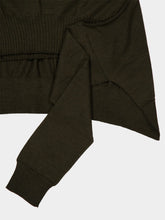 Stella McCartney Olive Green Wool Jumper with Knot Detail