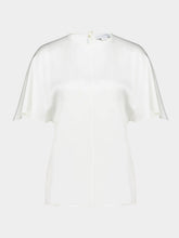Stella McCartney White Handkerchief Sleeve Satin Top