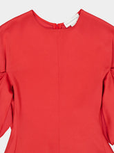 Stella McCartney Tomato Draped Sleeve Acetate Top