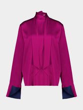 Stella McCartney Pink Tie-Back High-Neck Satin Top