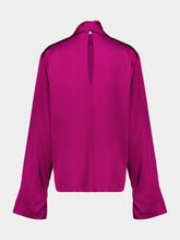 Stella McCartney Pink Tie-Back High-Neck Satin Top