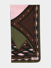 Pucci Khaki and Pink Dune Print Pashmina