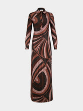 Pucci Brown and Pink Iride Lurex Maxi Dress