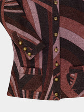 Pucci Brown and Pink Iride Print Lurex Cardigan
