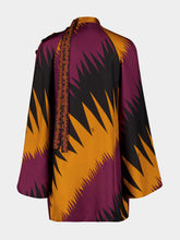 Pucci Bordeaux and Gold Drago Print Silk Mini Dress