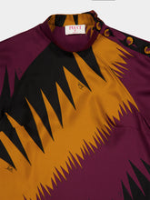 Pucci Bordeaux and Gold Drago Print Silk Mini Dress