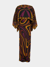 Pucci Bordeaux and Gold Marmo Print Silk Maxi Dress