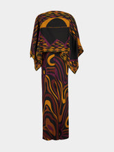 Pucci Bordeaux and Gold Marmo Print Silk Maxi Dress