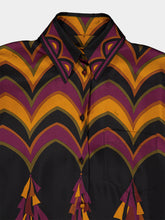 Pucci Bordeaux and Gold Baiadera Print Silk Shirt
