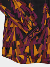Pucci Bordeaux and Gold Baiadera Print Silk Shirt