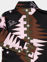 Pucci Khaki and Pink Valdimontone Silk Crop Shirt