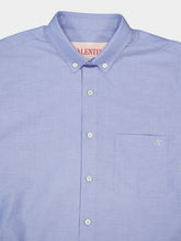 Valentino Garavani Sky Blue VLogo Embroidered Cotton Shirt