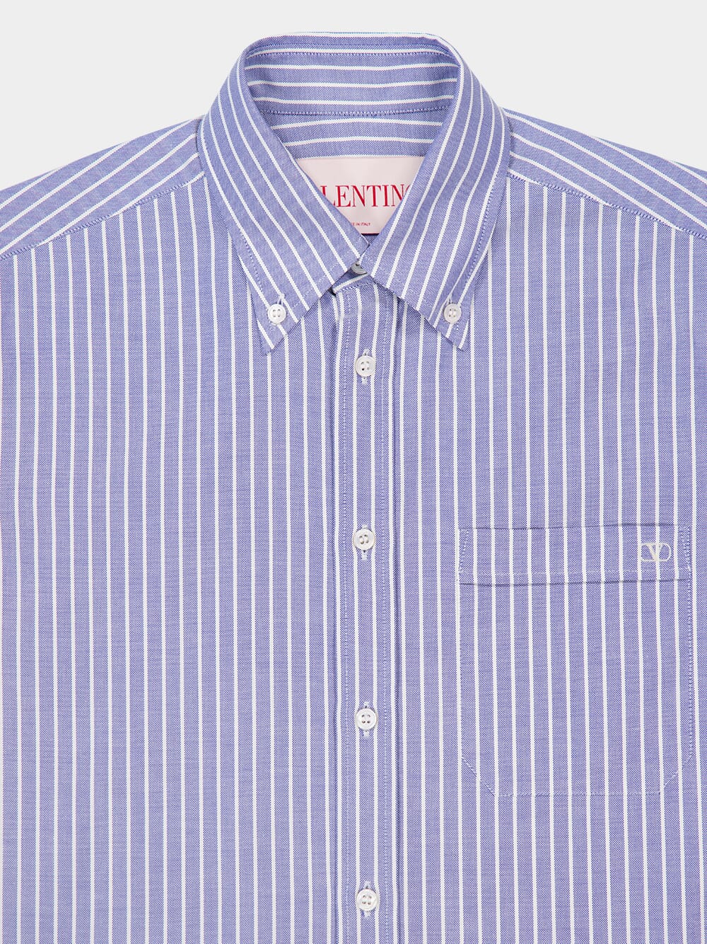 Blue VLogo Embroidered Cotton Shirt