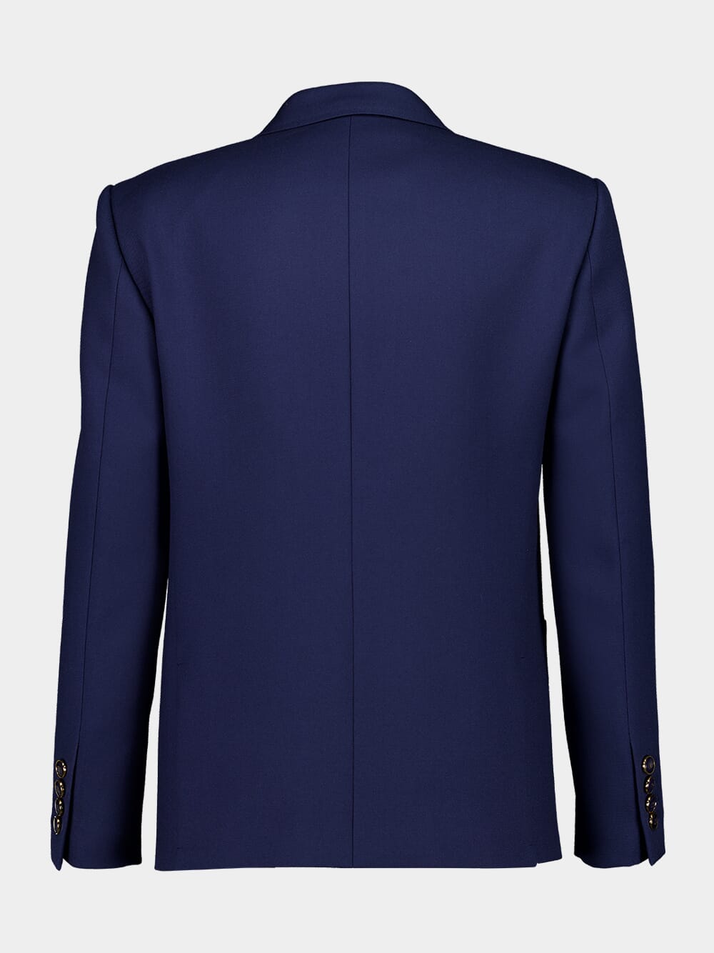 Indigo Wool Gabardine Single-Breasted Blazer