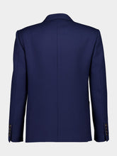 Valentino Garavani Indigo Wool Gabardine Single-Breasted Blazer