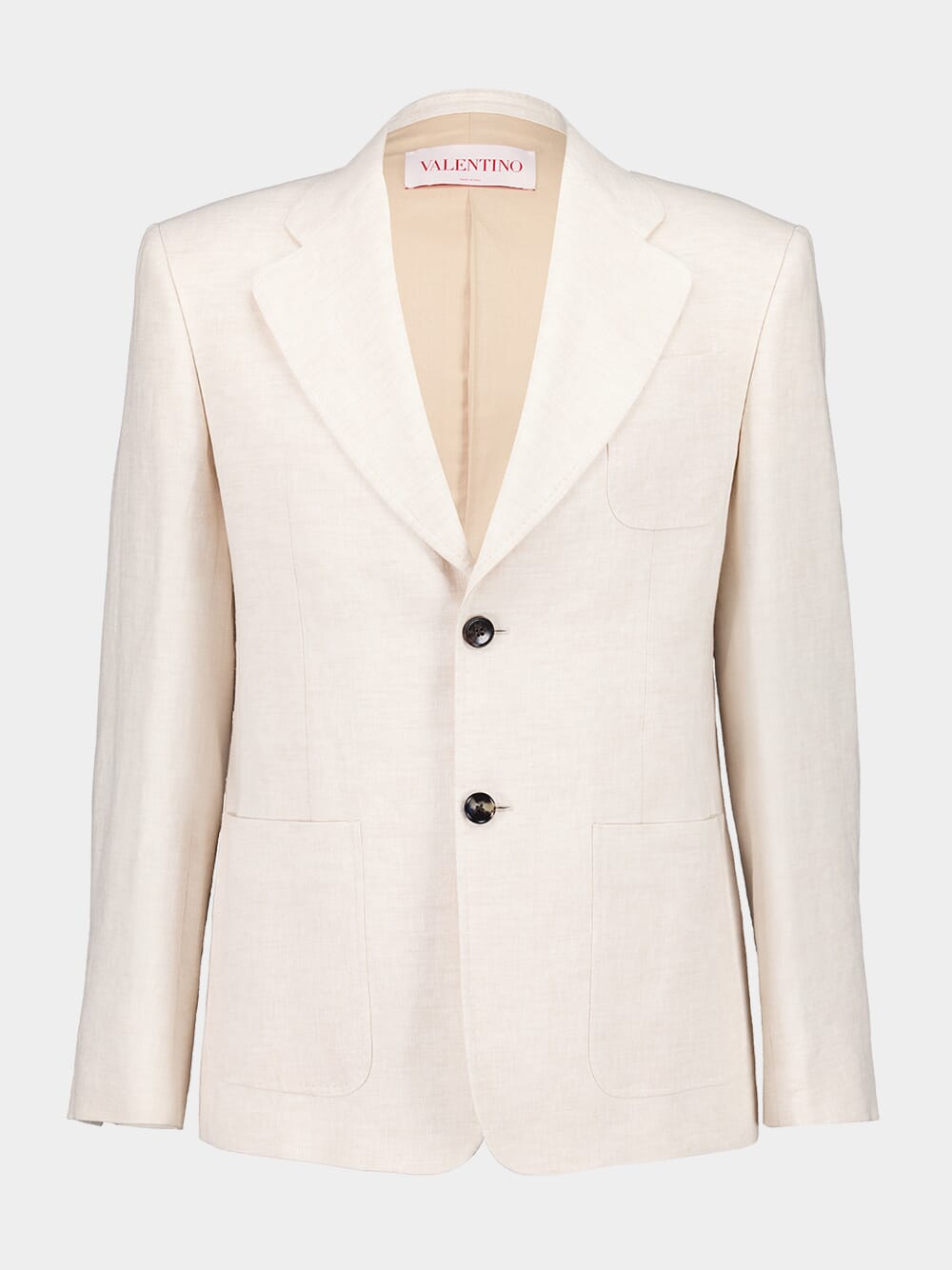 Ivory Linen Classic-Fit Blazer