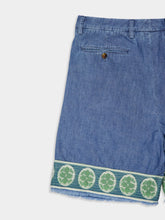 Valentino Garavani Denim Bermuda Shorts with Jacquard Hem