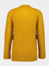 Valentino Garavani Ochre Yellow Mohair Wool Loose-Fit Cardigan