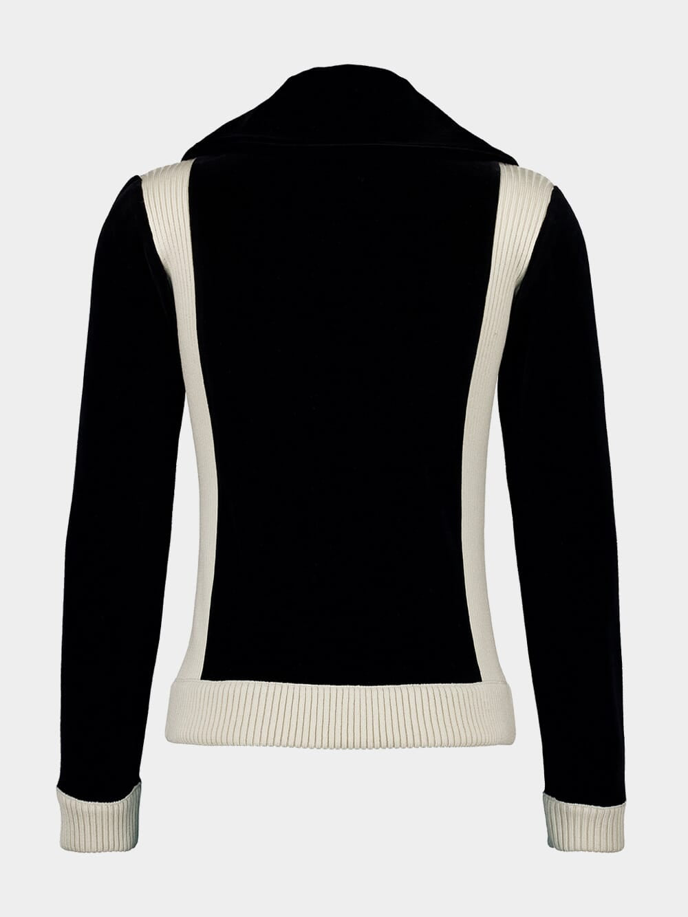 Black High-Neck Chenille Sweatshirt