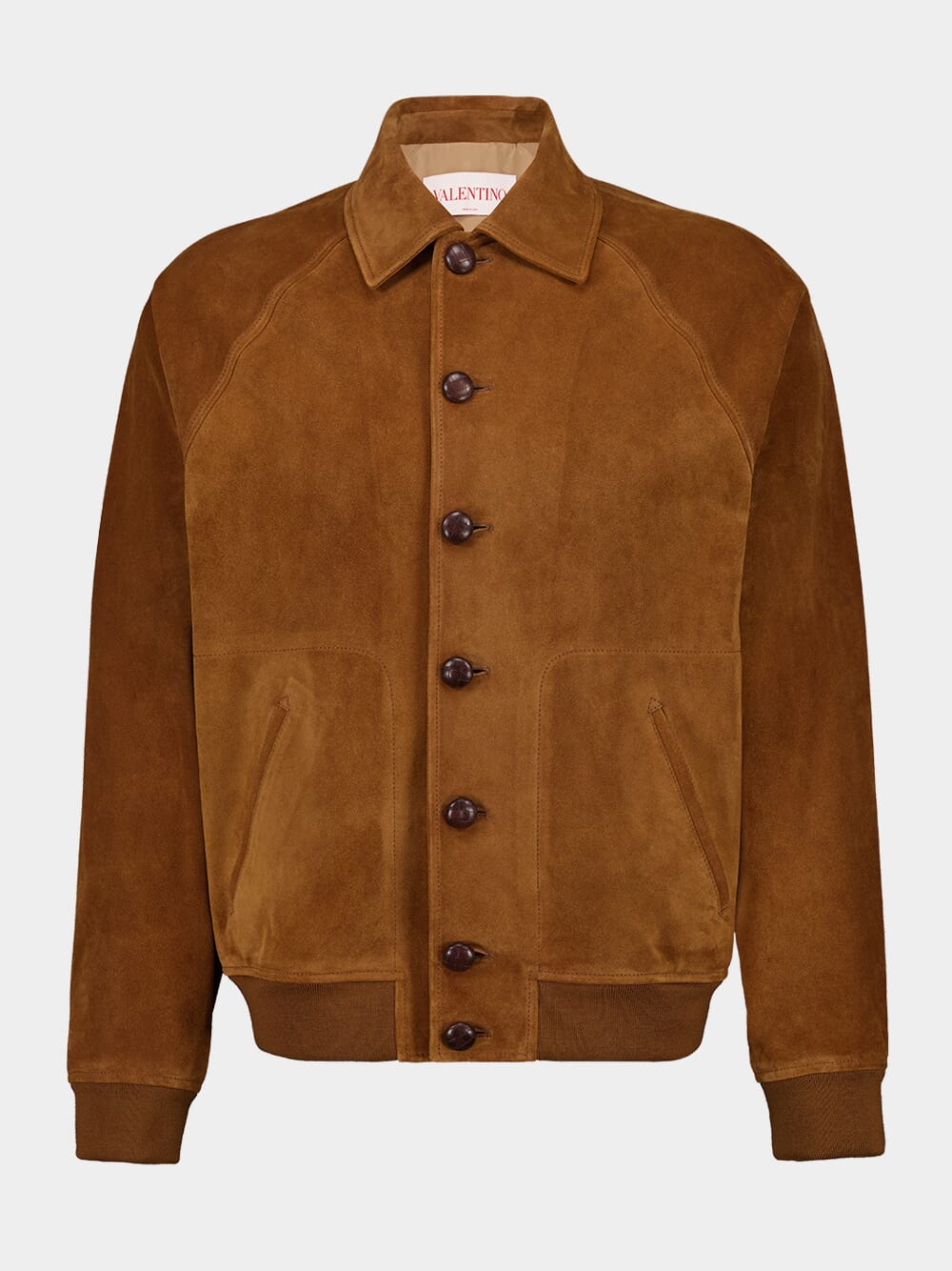 Brown Suede Button-Up Jacket