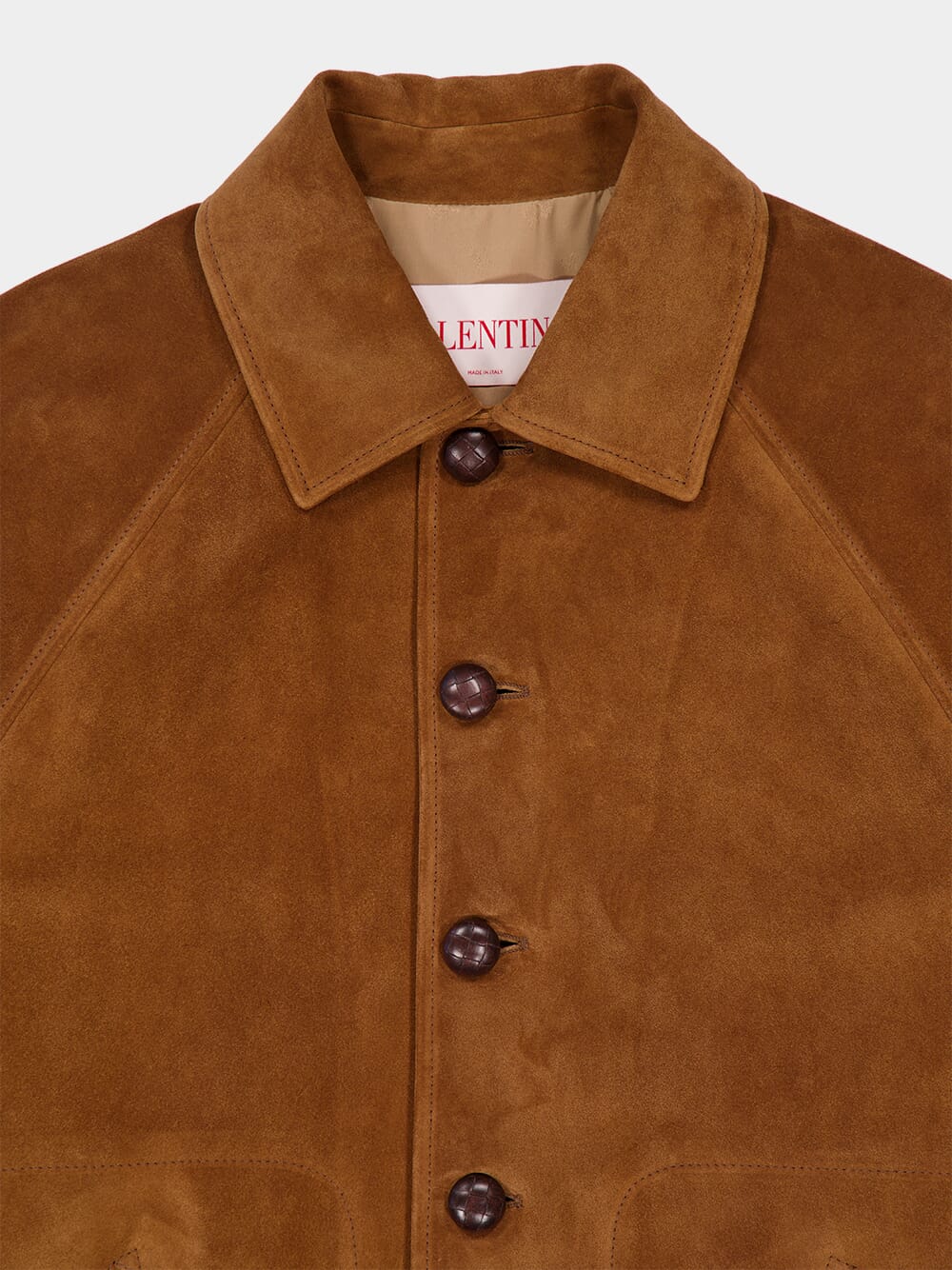 Brown Suede Button-Up Jacket