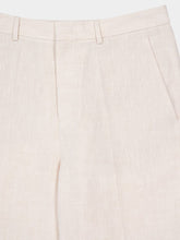 Valentino Garavani Ivory Classic Fit Linen Trousers