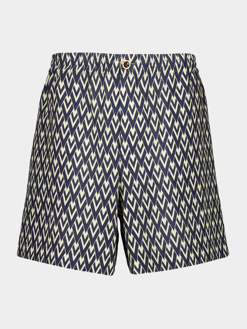 Navy and Cream Linen Bermuda Shorts