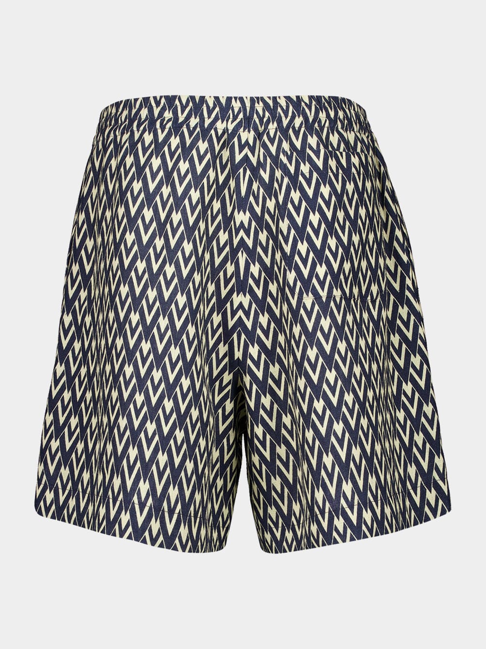 Navy and Cream Linen Bermuda Shorts