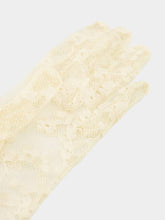 Valentino Garavani VLogo Signature Lace Gloves in Butter Gold