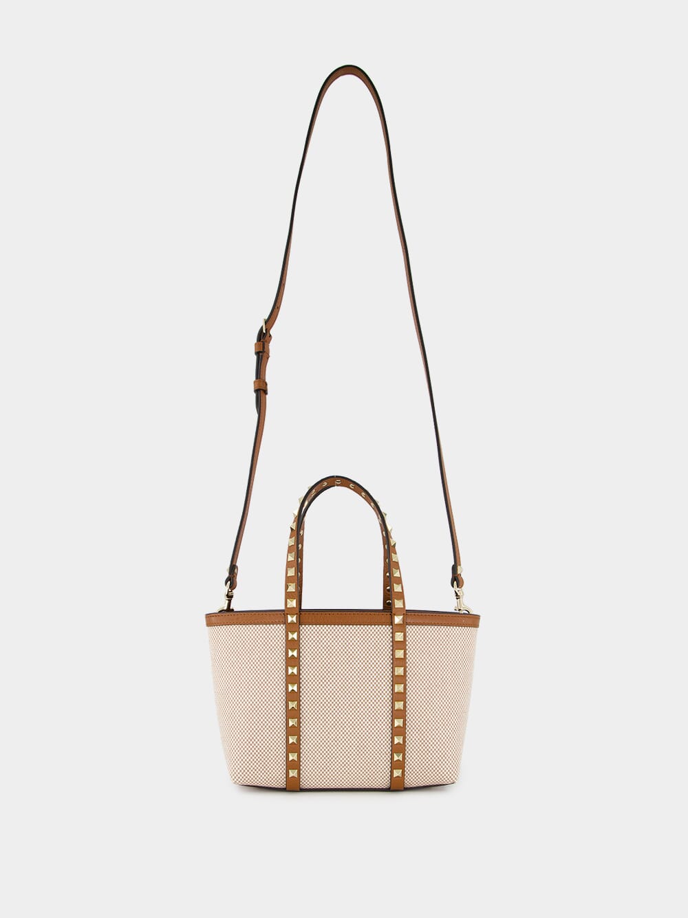 Natural Rockstud Canvas Tote Bag