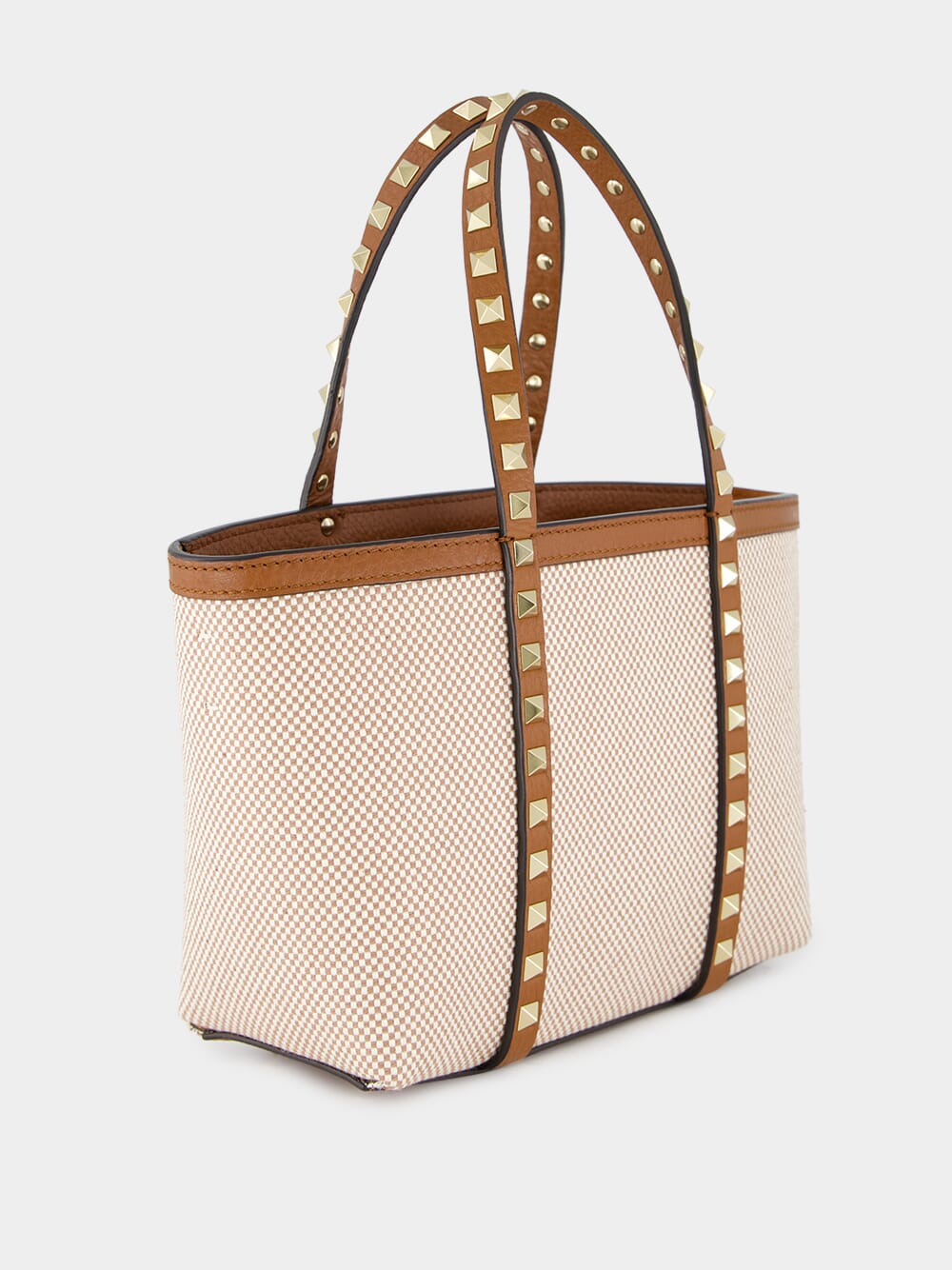 Natural Rockstud Canvas Tote Bag