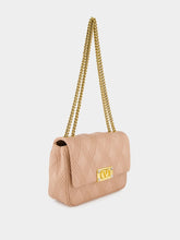 Beige Quilted Nappa Leather Shoulder Bag | PDP - Fashion Clinic