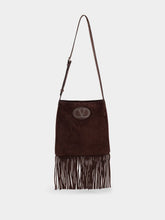 Valentino Garavani Brown Nellcôte Suede Fringe Shoulder Bag