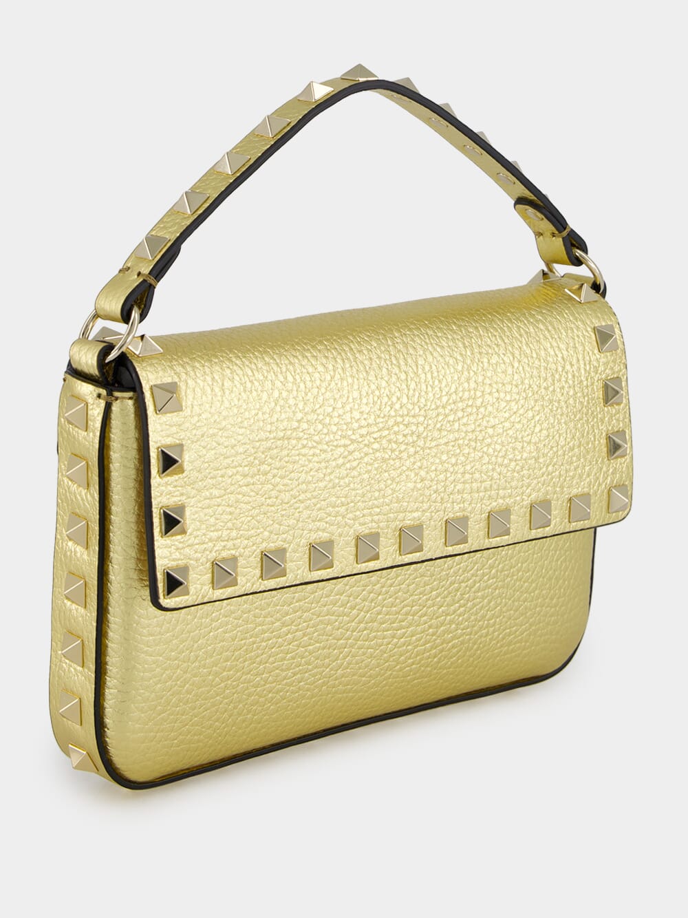 Gold Rockstud Mini Leather Crossbody Bag