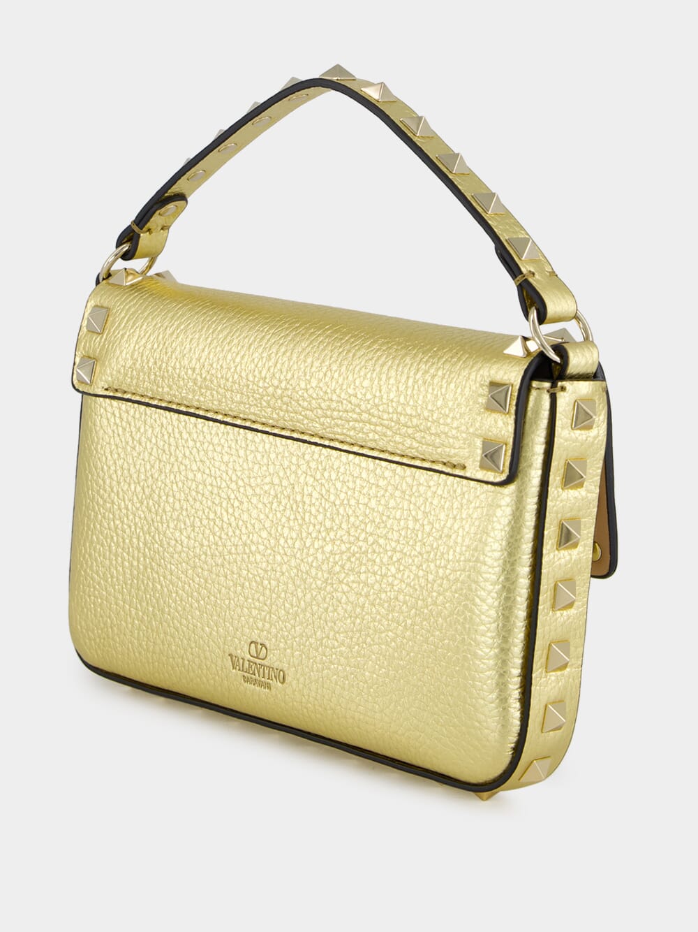 Gold Rockstud Mini Leather Crossbody Bag