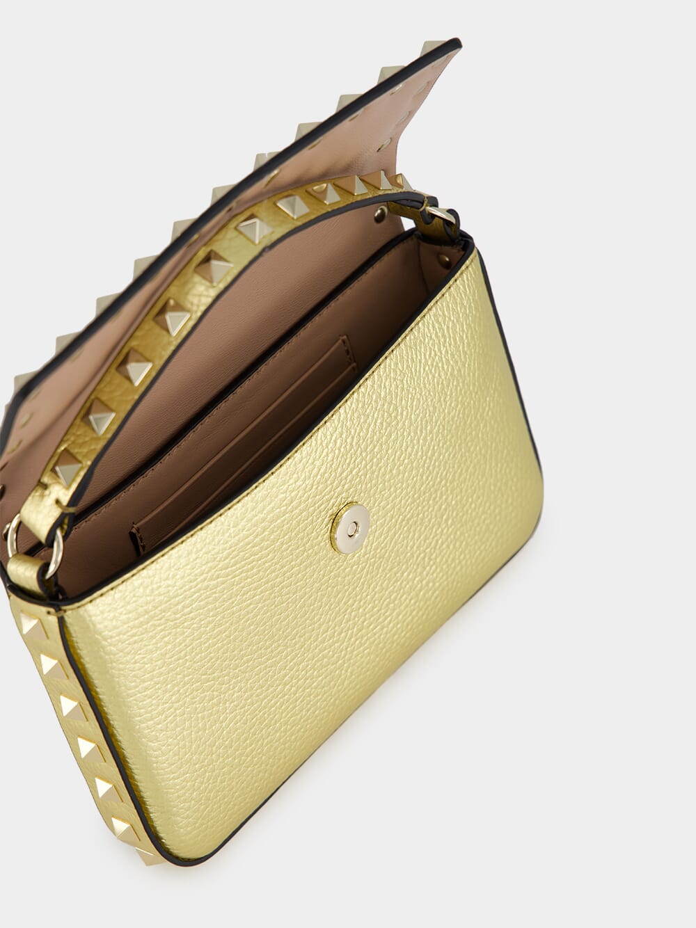 Gold Rockstud Mini Leather Crossbody Bag