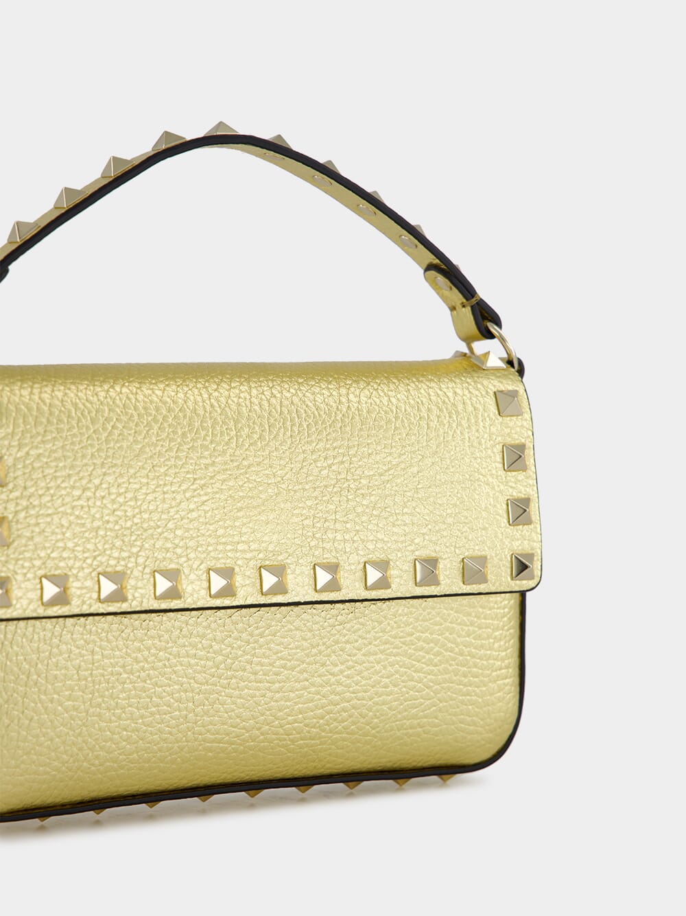 Gold Rockstud Mini Leather Crossbody Bag