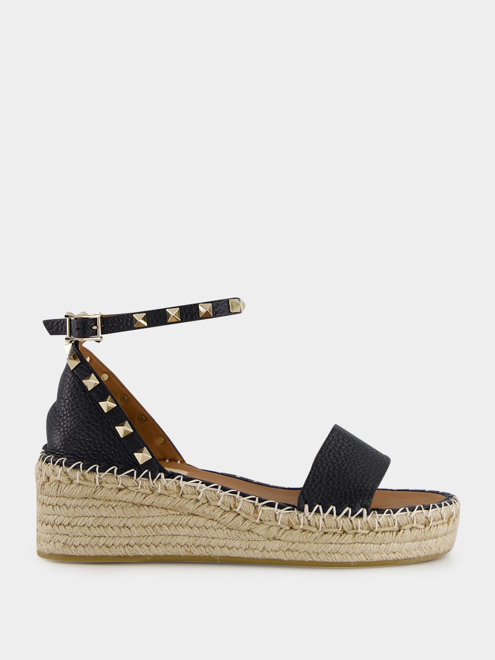 Black Rockstud Platform Espadrilles