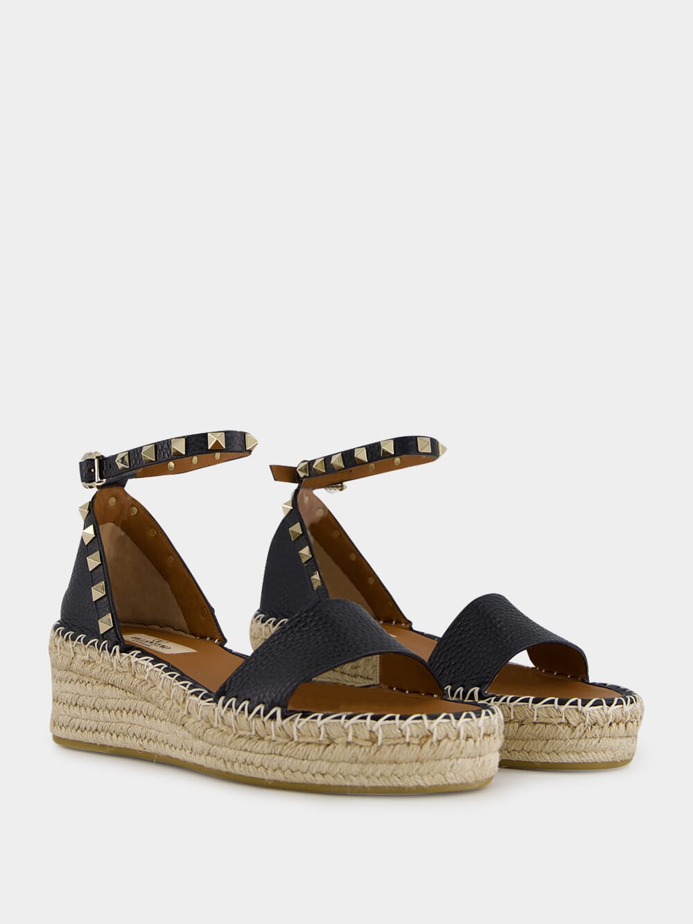 Black Rockstud Platform Espadrilles