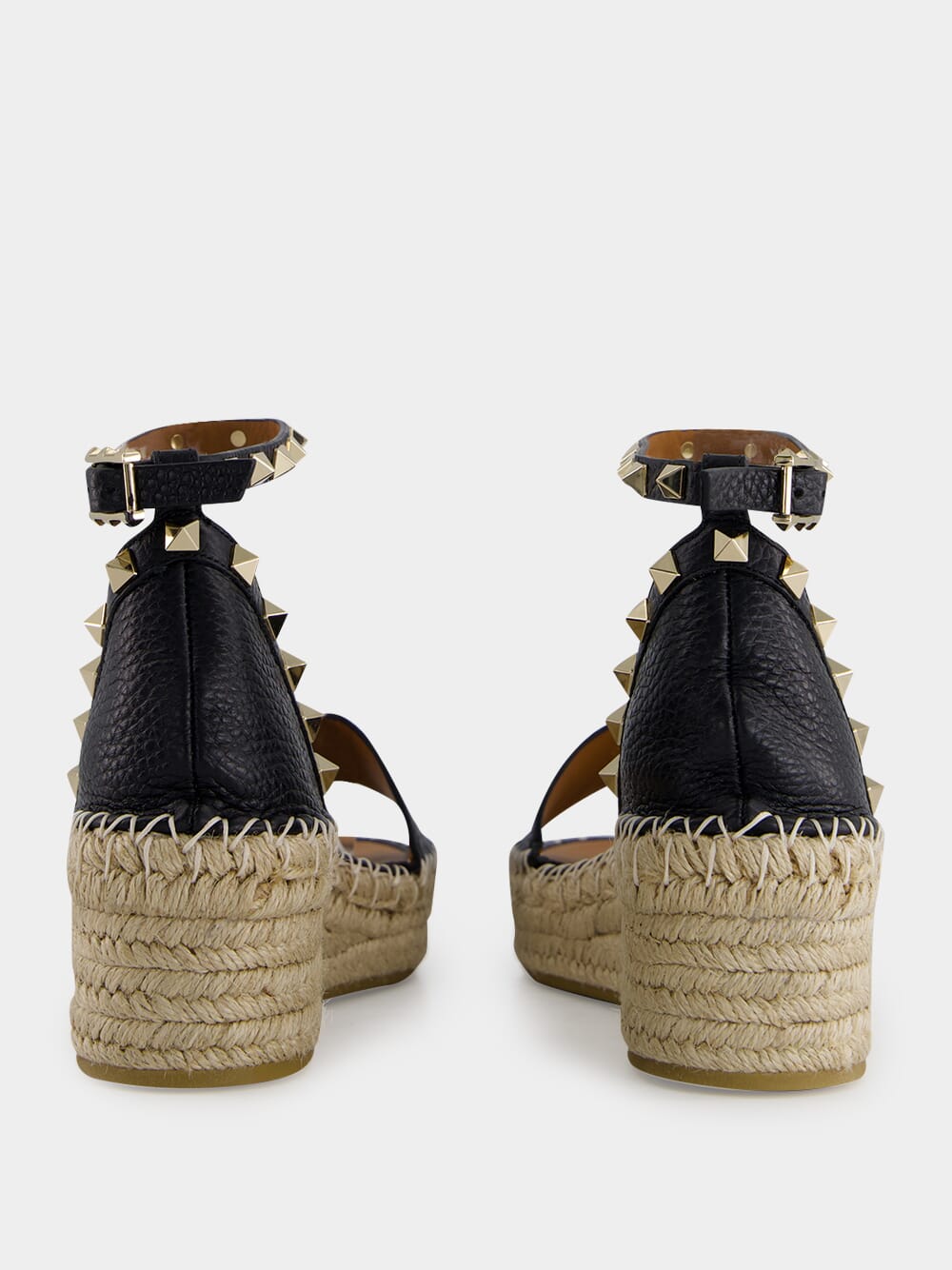 Black Rockstud Platform Espadrilles