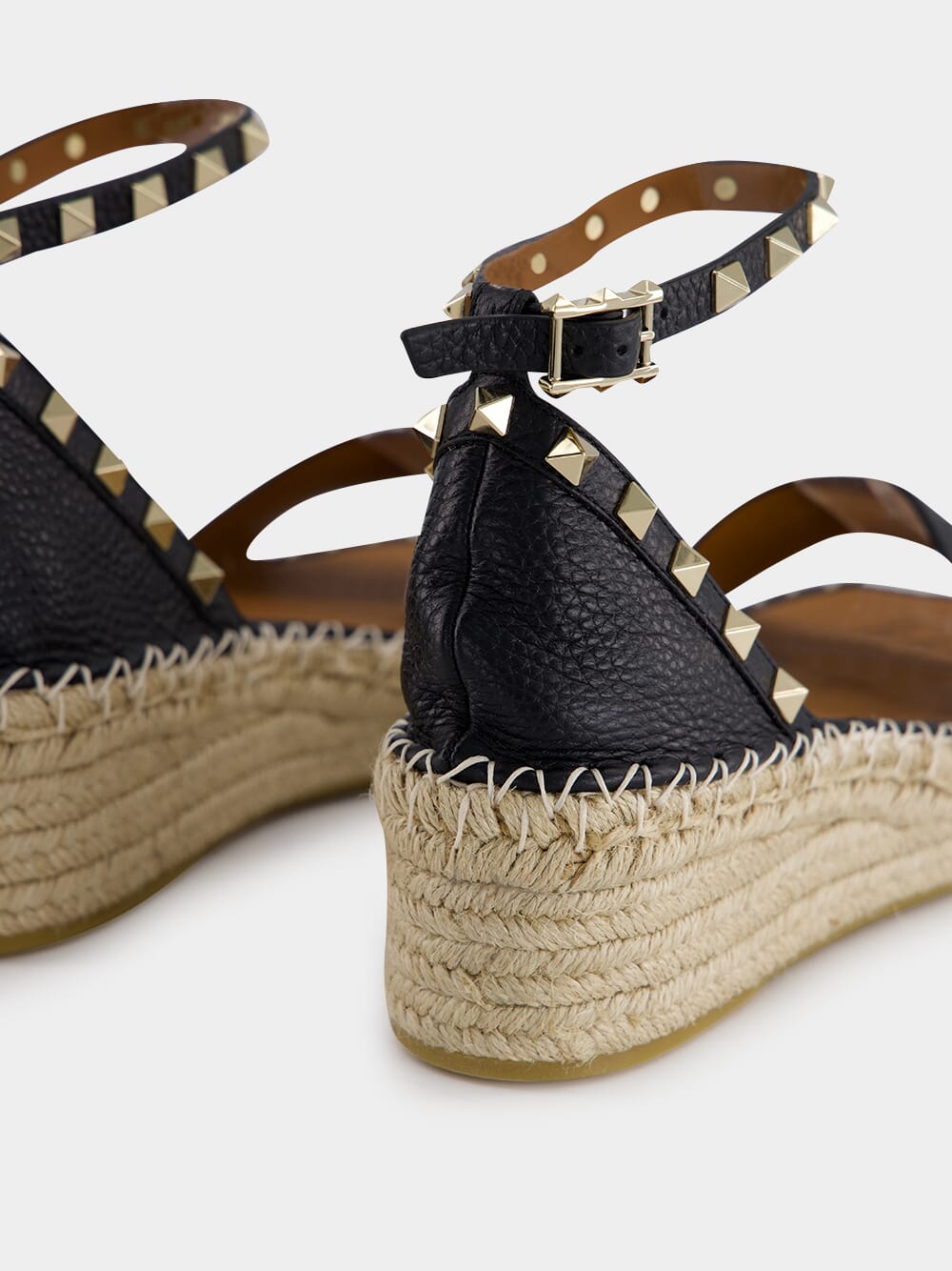 Black Rockstud Platform Espadrilles