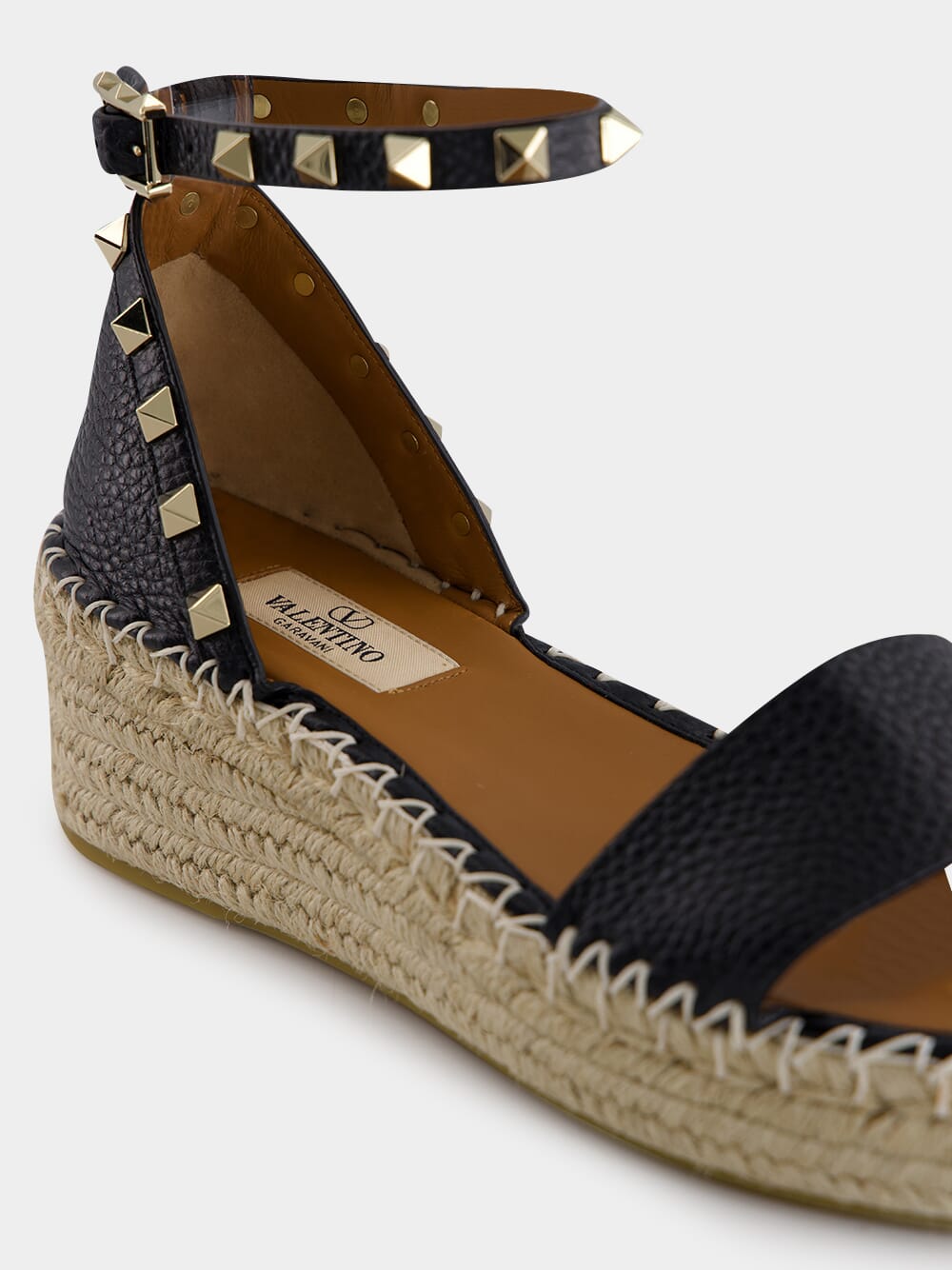 Black Rockstud Platform Espadrilles