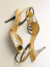 Valentino Garavani Gold Ladycrush Sandal with Crystals