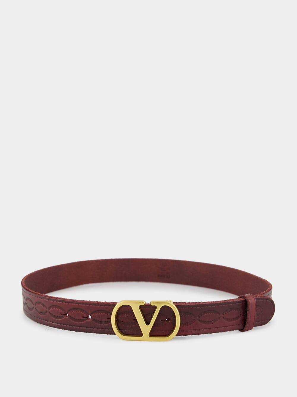 VLogo Signature Belt in Dark Aubergine