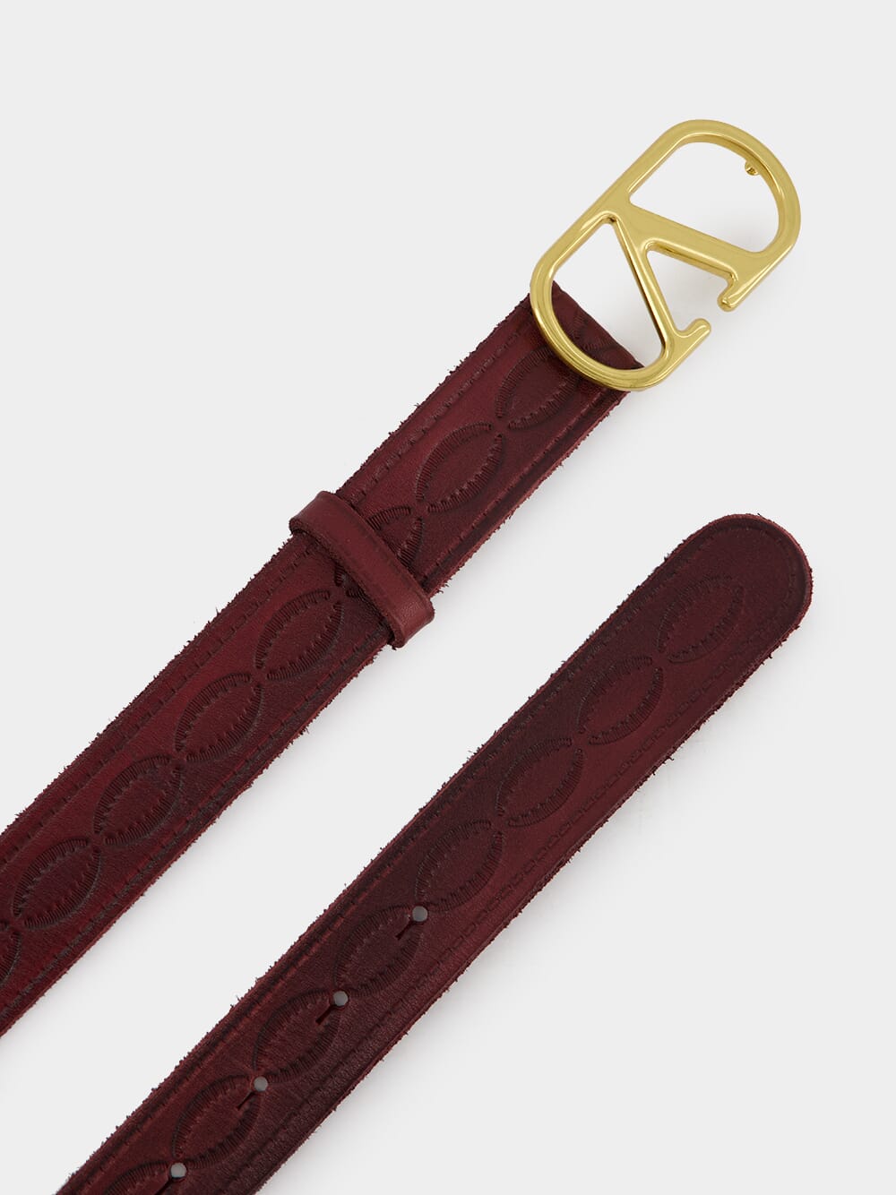 VLogo Signature Belt in Dark Aubergine