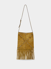 Valentino Garavani Camel Suede Nellcôte Fringe Shoulder Bag